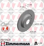 Bremsscheibe Hinterachse ZIMMERMANN 250.1316.20