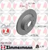 Bremsscheibe Hinterachse ZIMMERMANN 250.1351.20