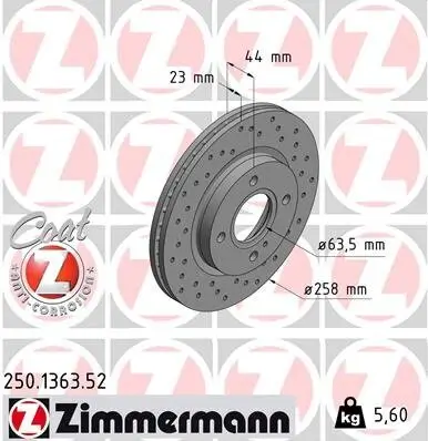 Bremsscheibe Vorderachse ZIMMERMANN 250.1363.52