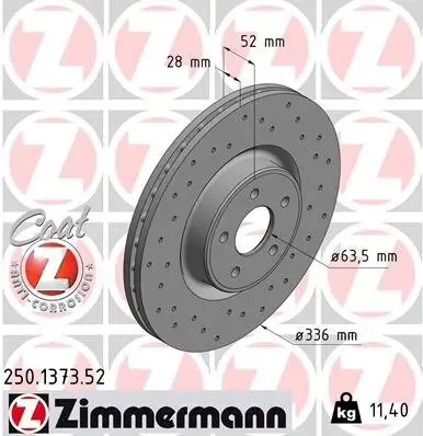 Bremsscheibe ZIMMERMANN 250.1373.52 Bild Bremsscheibe ZIMMERMANN 250.1373.52