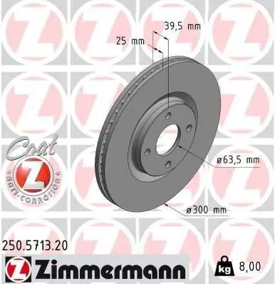 Bremsscheibe Vorderachse ZIMMERMANN 250.5713.20