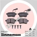 Bremsbelagsatz, Scheibenbremse Hinterachse ZIMMERMANN 25156.175.1