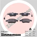 Bremsbelagsatz, Scheibenbremse Vorderachse ZIMMERMANN 25180.190.2