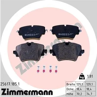 Bremsbelagsatz, Scheibenbremse ZIMMERMANN 25617.185.1