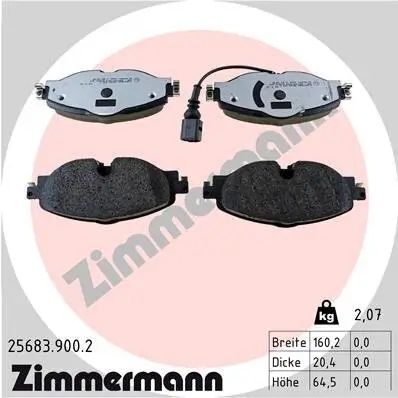 Bremsbelagsatz, Scheibenbremse ZIMMERMANN 25683.900.2