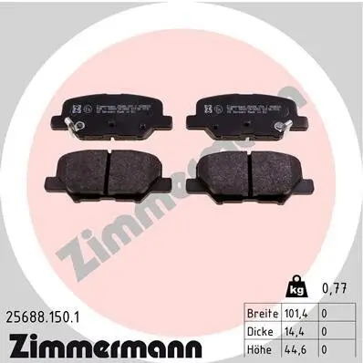 Bremsbelagsatz, Scheibenbremse Hinterachse ZIMMERMANN 25688.150.1