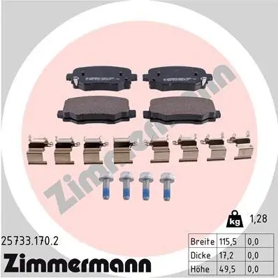 Bremsbelagsatz, Scheibenbremse ZIMMERMANN 25733.170.2