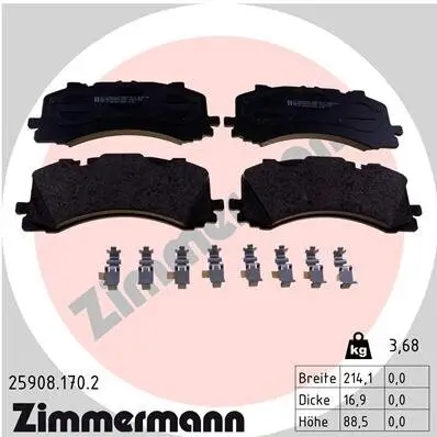 Bremsbelagsatz, Scheibenbremse ZIMMERMANN 25908.170.2