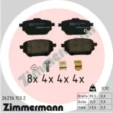 Bremsbelagsatz, Scheibenbremse Hinterachse ZIMMERMANN 26236.150.2
