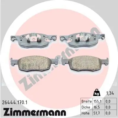 Bremsbelagsatz, Scheibenbremse ZIMMERMANN 26444.170.1 Bild Bremsbelagsatz, Scheibenbremse ZIMMERMANN 26444.170.1