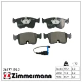 Bremsbelagsatz, Scheibenbremse Vorderachse ZIMMERMANN 26677.170.2