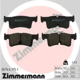 Bremsbelagsatz, Scheibenbremse Hinterachse ZIMMERMANN 26744.175.1