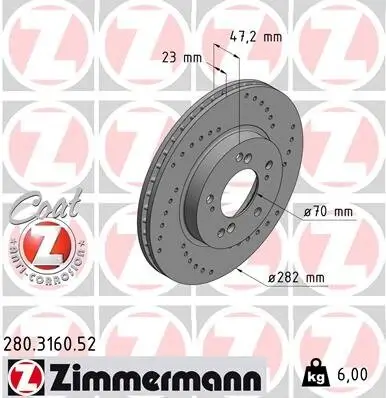 Bremsscheibe Vorderachse ZIMMERMANN 280.3160.52