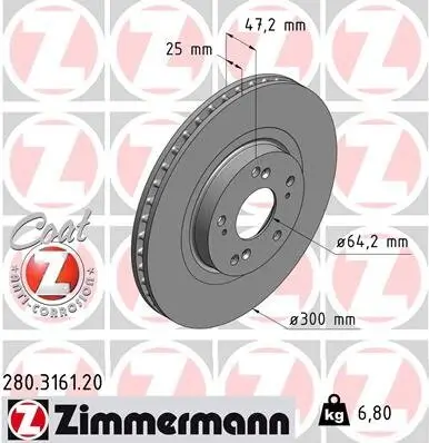 Bremsscheibe Vorderachse ZIMMERMANN 280.3161.20