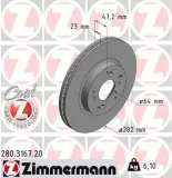 Bremsscheibe Vorderachse ZIMMERMANN 280.3167.20