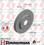 Bremsscheibe Vorderachse ZIMMERMANN 280.3175.20
