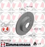 Bremsscheibe Hinterachse ZIMMERMANN 280.3177.20