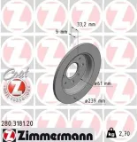 Bremsscheibe Hinterachse ZIMMERMANN 280.3181.20