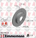 Bremsscheibe Hinterachse ZIMMERMANN 280.3186.20