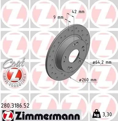 Bremsscheibe ZIMMERMANN 280.3186.52