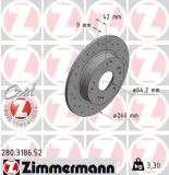 Bremsscheibe Hinterachse ZIMMERMANN 280.3186.52
