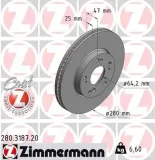 Bremsscheibe Vorderachse ZIMMERMANN 280.3187.20