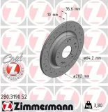 Bremsscheibe Hinterachse ZIMMERMANN 280.3190.52