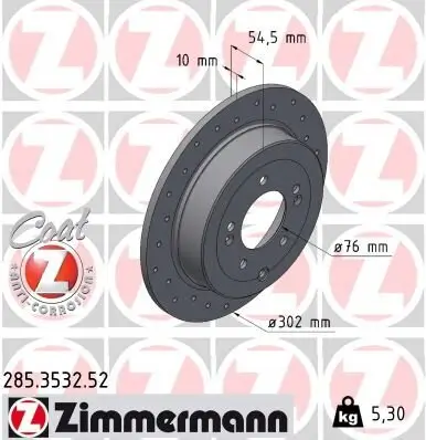 Bremsscheibe ZIMMERMANN 285.3532.52 Bild Bremsscheibe ZIMMERMANN 285.3532.52