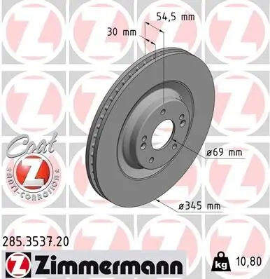 Bremsscheibe ZIMMERMANN 285.3537.20