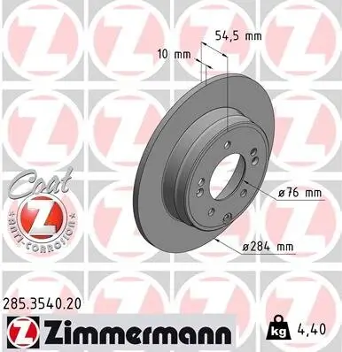 Bremsscheibe ZIMMERMANN 285.3540.20