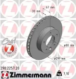 Bremsscheibe ZIMMERMANN 290.2257.20