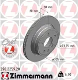 Bremsscheibe ZIMMERMANN 290.2259.20