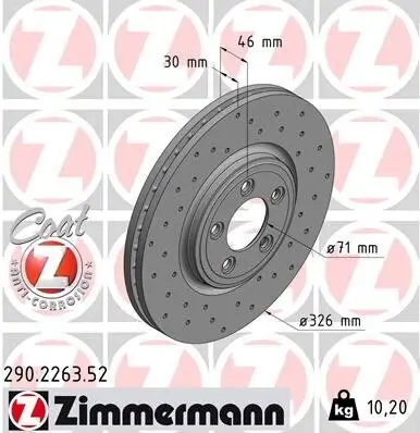 Bremsscheibe ZIMMERMANN 290.2263.52 Bild Bremsscheibe ZIMMERMANN 290.2263.52