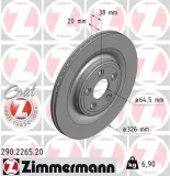 Bremsscheibe Hinterachse ZIMMERMANN 290.2265.20