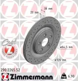 Bremsscheibe Hinterachse ZIMMERMANN 290.2265.52