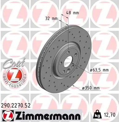 Bremsscheibe Vorderachse ZIMMERMANN 290.2270.52