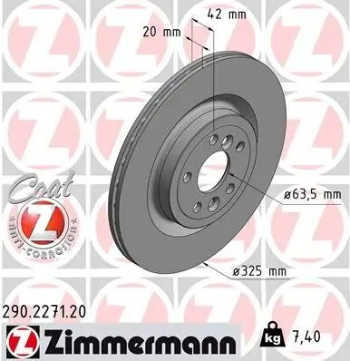 Bremsscheibe ZIMMERMANN 290.2271.20