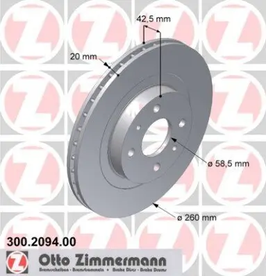 Bremsscheibe ZIMMERMANN 300.2094.00 Bild Bremsscheibe ZIMMERMANN 300.2094.00