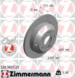 Bremsscheibe Hinterachse ZIMMERMANN 320.3807.20