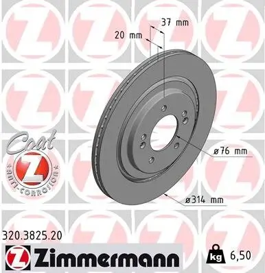 Bremsscheibe Hinterachse ZIMMERMANN 320.3825.20