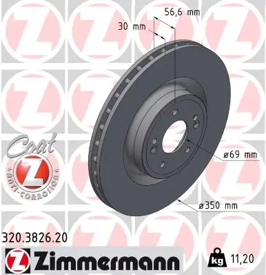 Bremsscheibe Vorderachse ZIMMERMANN 320.3826.20