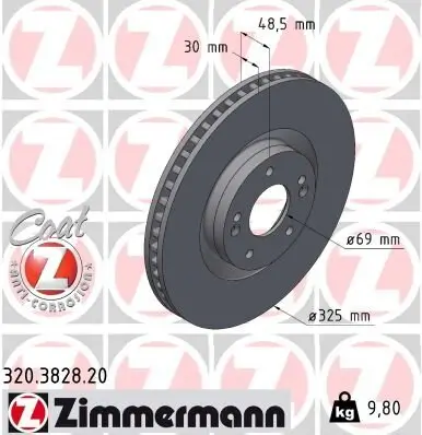 Bremsscheibe Vorderachse ZIMMERMANN 320.3828.20