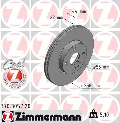 Bremsscheibe Vorderachse ZIMMERMANN 370.3057.20