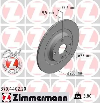 Bremsscheibe ZIMMERMANN 370.4402.20