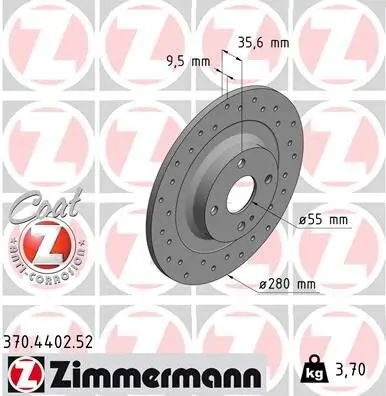 Bremsscheibe ZIMMERMANN 370.4402.52