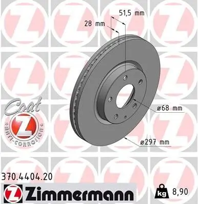 Bremsscheibe ZIMMERMANN 370.4404.20