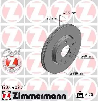 Bremsscheibe ZIMMERMANN 370.4409.20