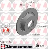 Bremsscheibe Hinterachse ZIMMERMANN 380.2112.20
