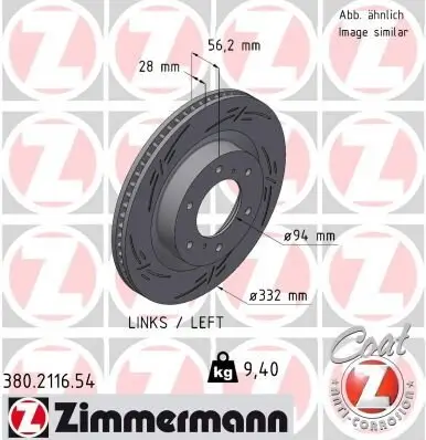Bremsscheibe Vorderachse ZIMMERMANN 380.2116.54