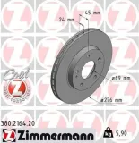 Bremsscheibe Vorderachse ZIMMERMANN 380.2164.20